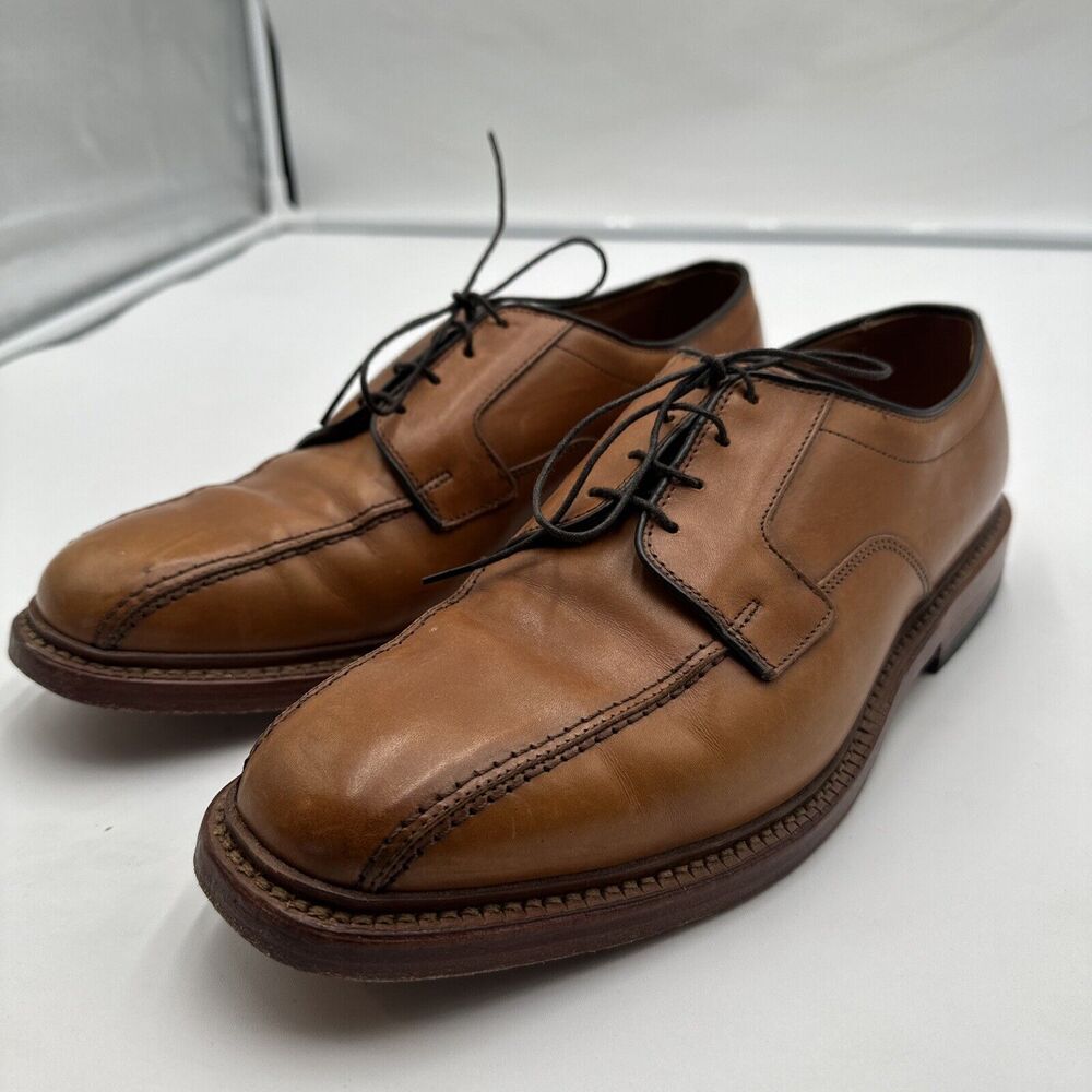 Allen Edmonds Hillcrest Walnut Leather Bicycle Toe Derby Oxford Shoes Mens 9.5D